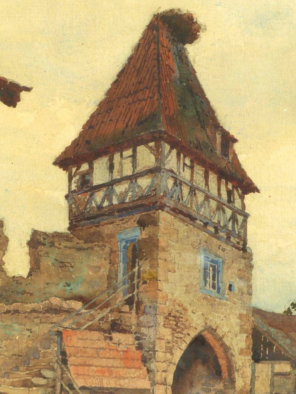 Vue de Châtenois par Gustave Krafft