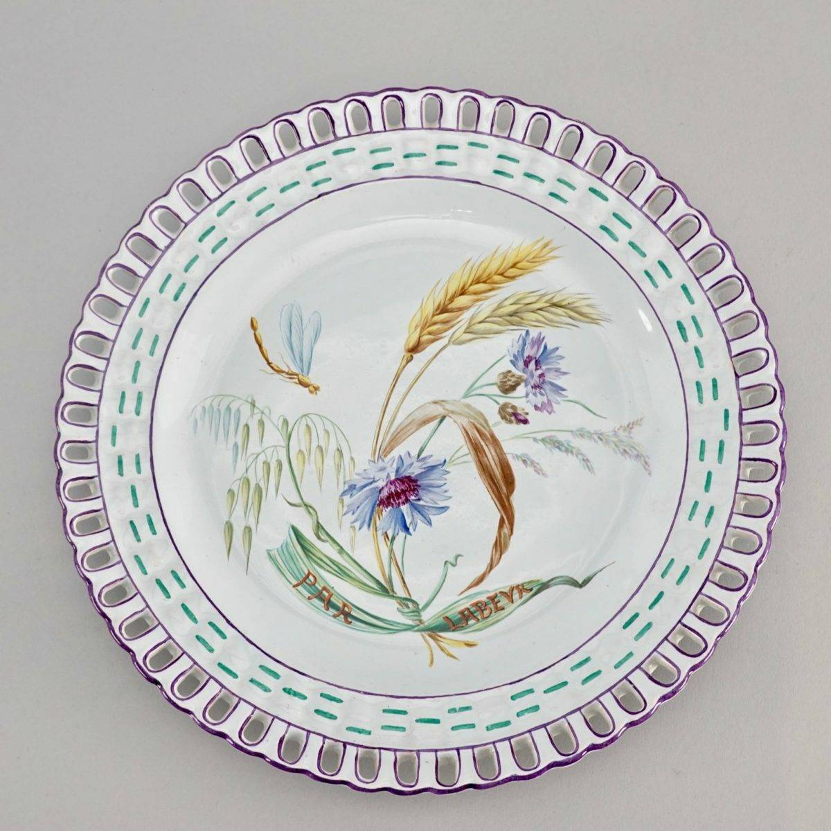 Assiette en faïence de Gallé | Antiquités Bastian