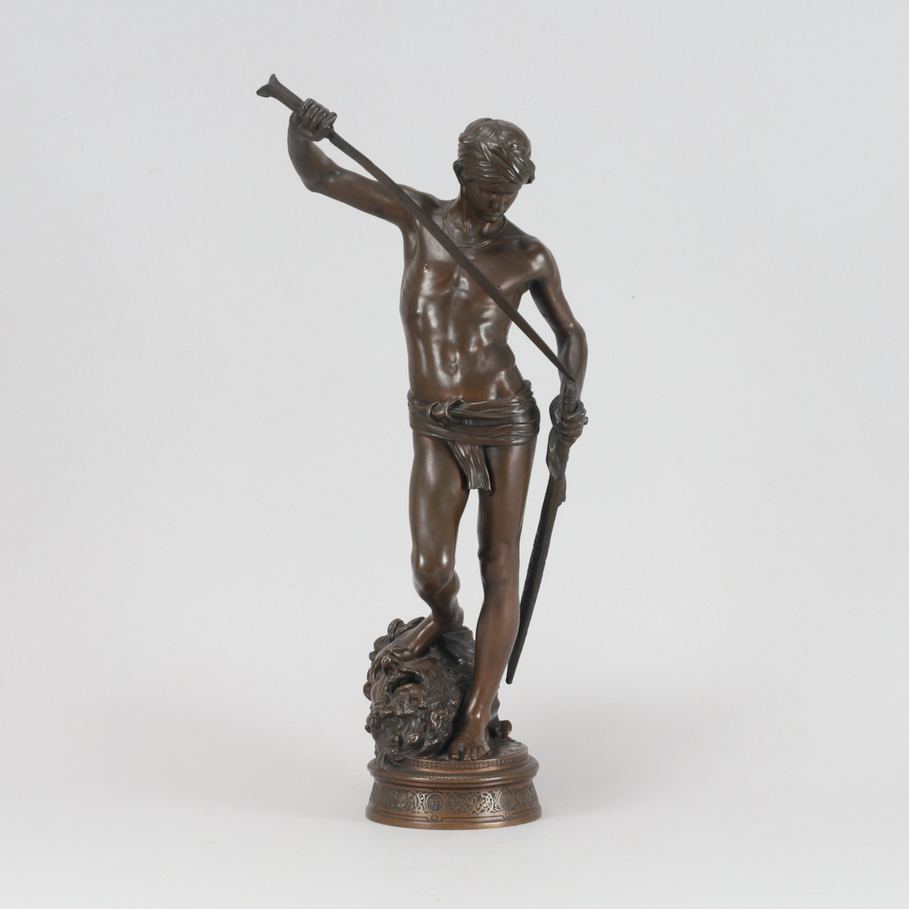 bronze David A. Mercié – David (victorious over Goliath) - Image 1