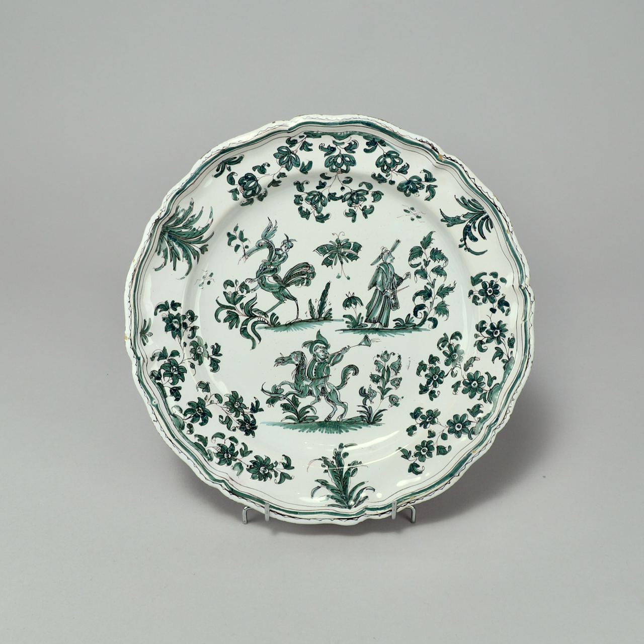 Assiette faience Moustier 18e Moustier's plate - Image 1