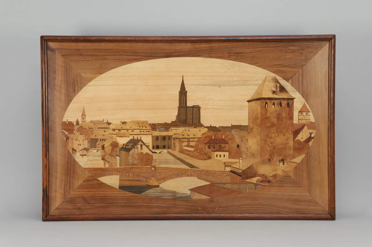 Marqueterie vue de Strasbourg par Charles Spindler Vue de Strasbourg par Charles Spindler – Image 1