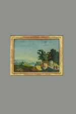Cadre doré avec paysage